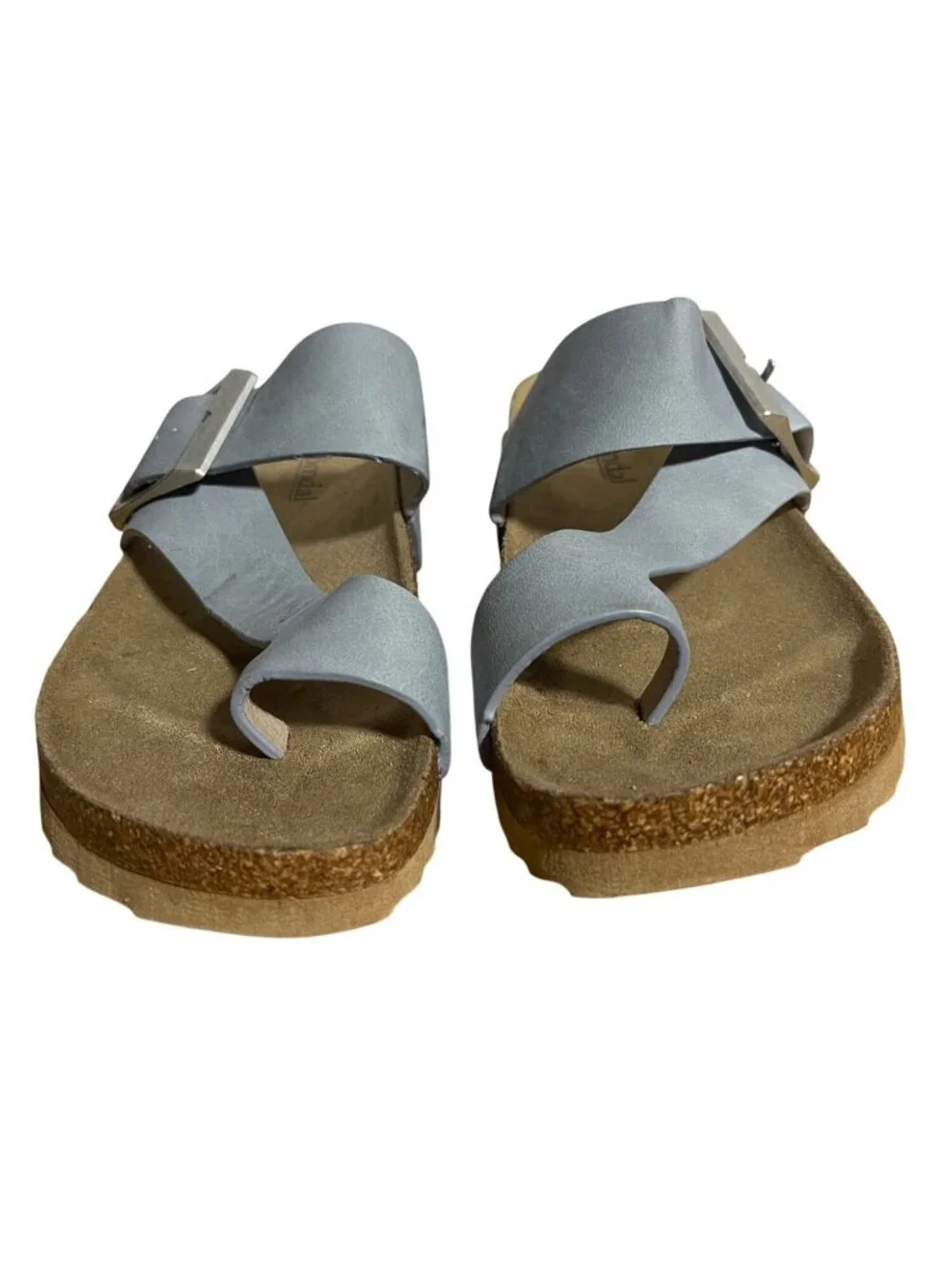 Björndal Laurie Sandals Womens 9 M Blue Slip-On Shoes Cork Footbed